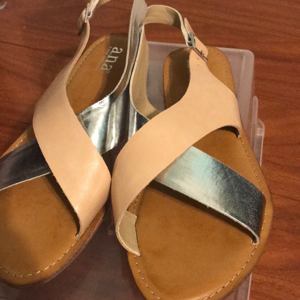 Pink and silver strapped sandals